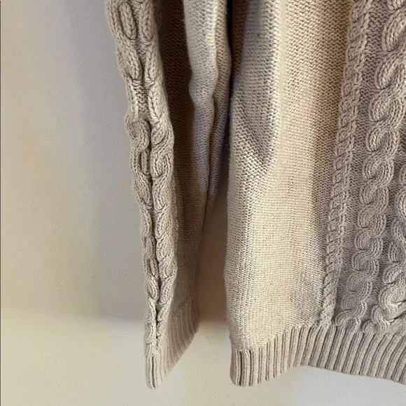 L.L. Bean Beige Knit Zip Up Cardigan - Picture 4 of 7